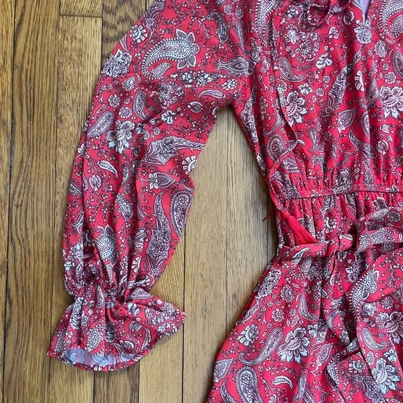 Flying Tomato Red Paisley Long Sleeve Dress - Picture 3 of 4